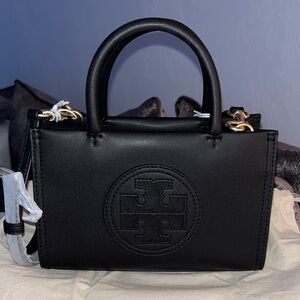 Tory Burch Black Mini Ella Bio Tote